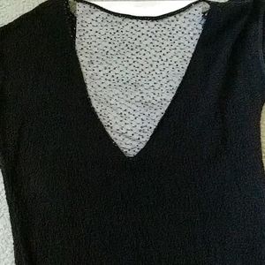 Sheer sparkle V back or front top